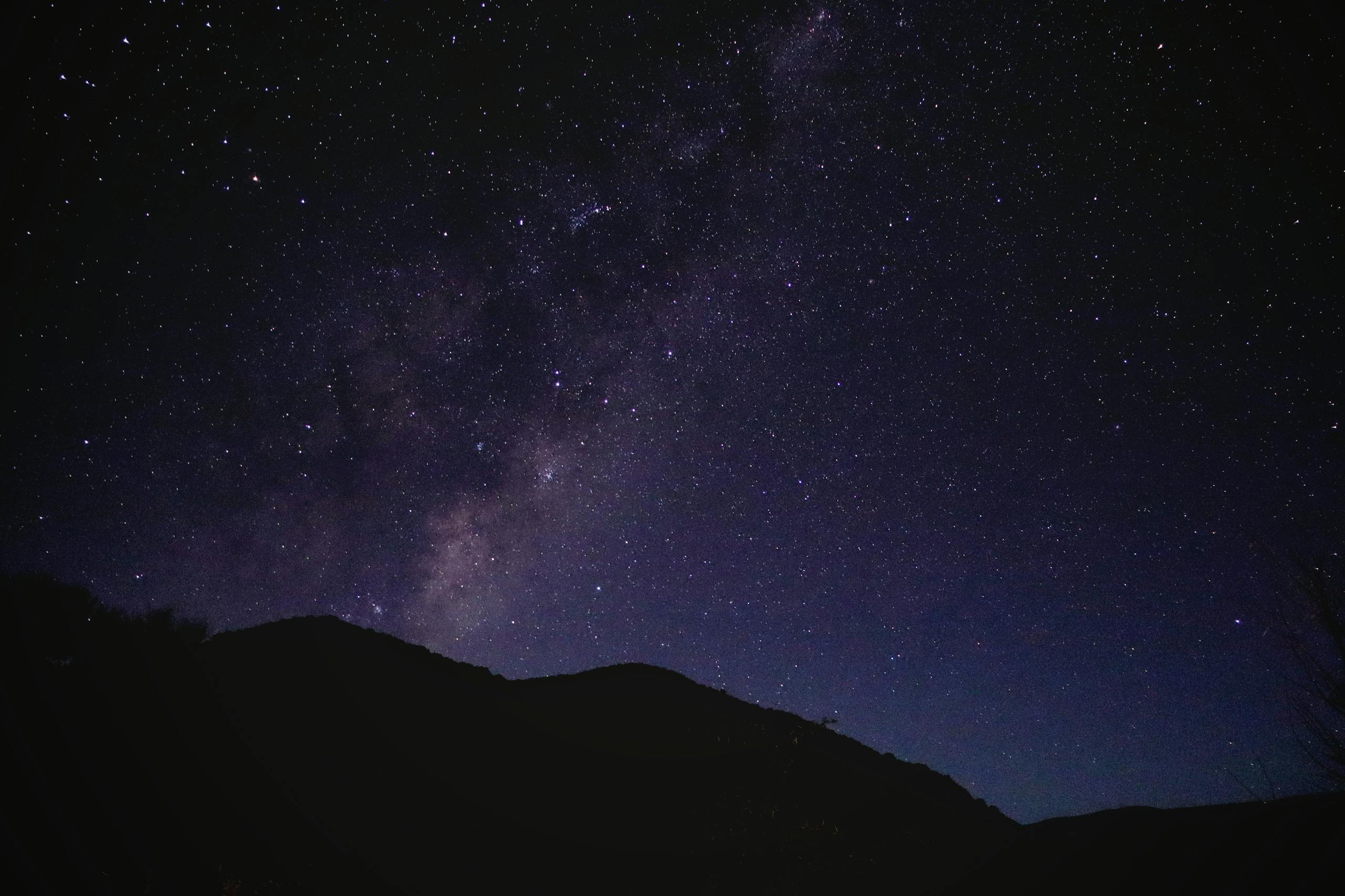 Gorgeous view of the Milky Way galaxy illuminating the night sky over a South African mountain.